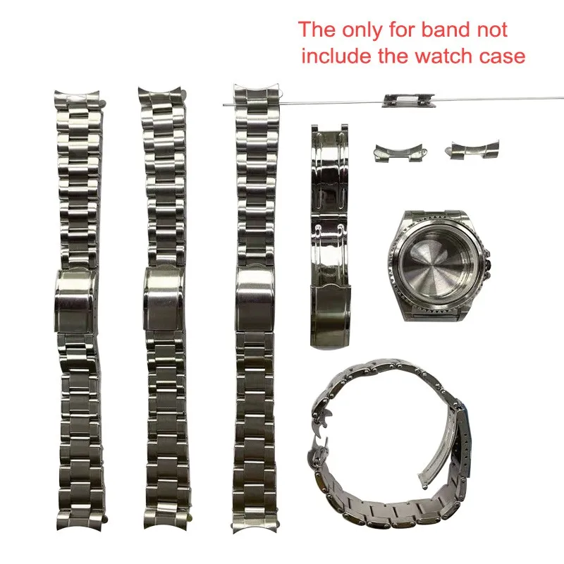 316L Stainless Steel 20mm Oyster Rivet Curved End Screws Watch Band Strap Bracelet For Rolex RLX Invicta Watch