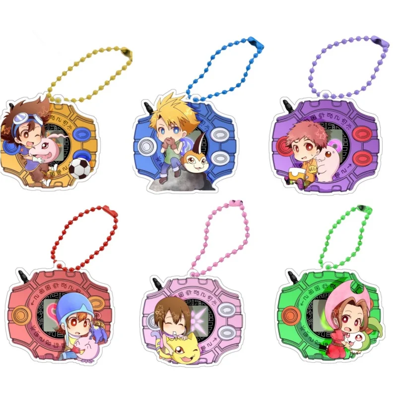 Digimon Adventure Yagami Taichi Keychains Yamato Takenouchi Koromon Diy Acrylic Action Toy Figures Anime Game Collection Pendant