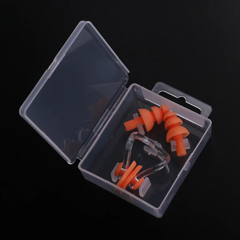 Silicone Swimming Earplugs and Nose Clip Set Swimming Ear and Nose Protection Against Water for Adults and Children