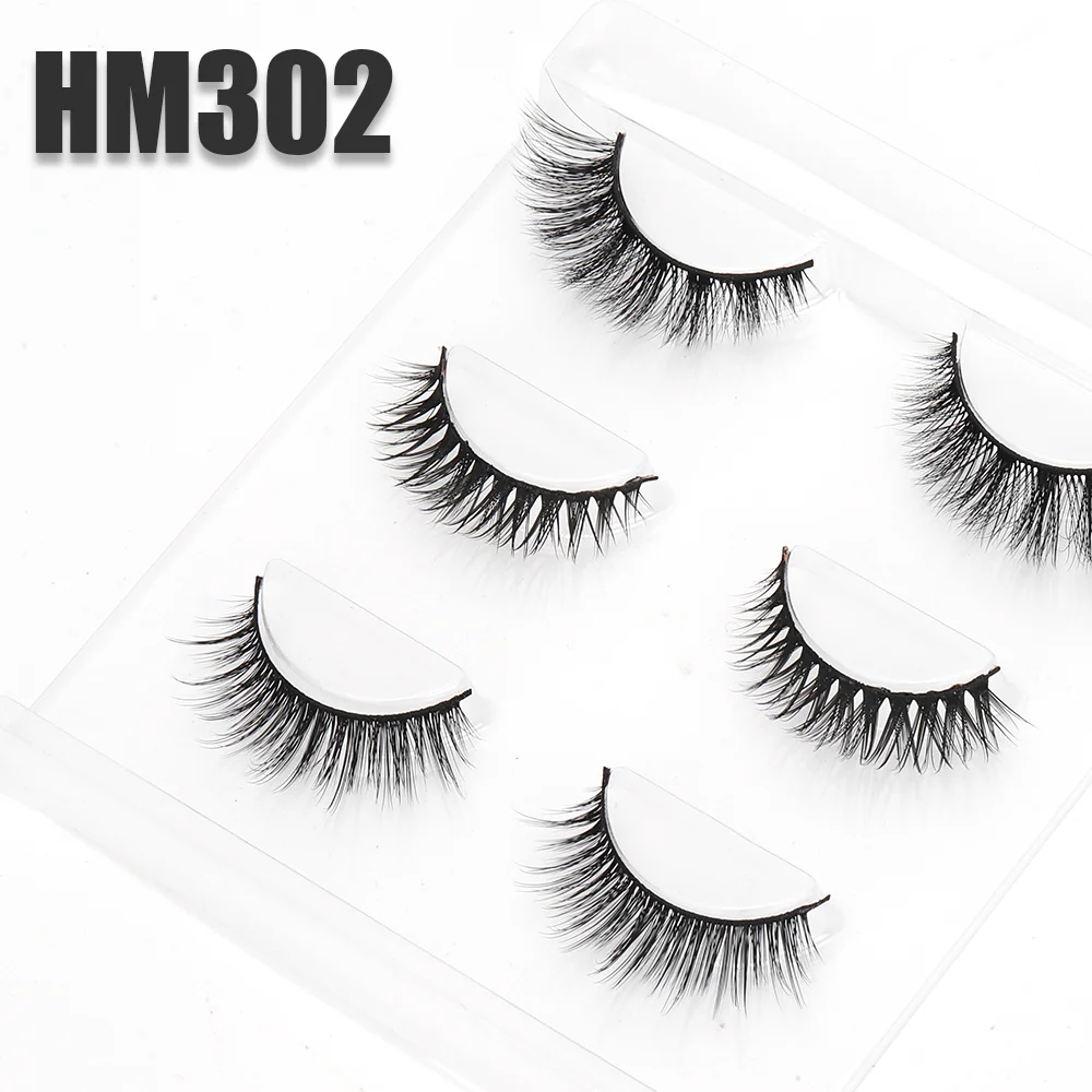 Lashine Russische Strip Wimpers 3-pairs Pluizige Nertsen Wimpers 3D Valse Wimpers Russische Volume Wimpers Nep Wimpers