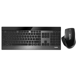 Rapoo Multi-mode Wireless Keyboard and Mouse Combo Extremely Thin Metal Keyboard Rechargeable Mouse Easy-Connect Up to 4 Device