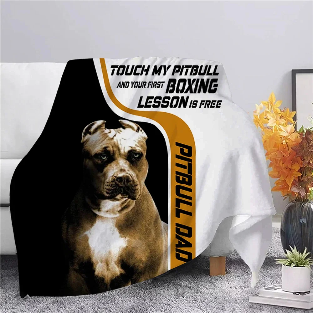 

CLOOCL Popular Pitbull Dog Flannel Blanket 3D Print Couch Throw Couch Soft Blanket Bedspread Home Textile Decor