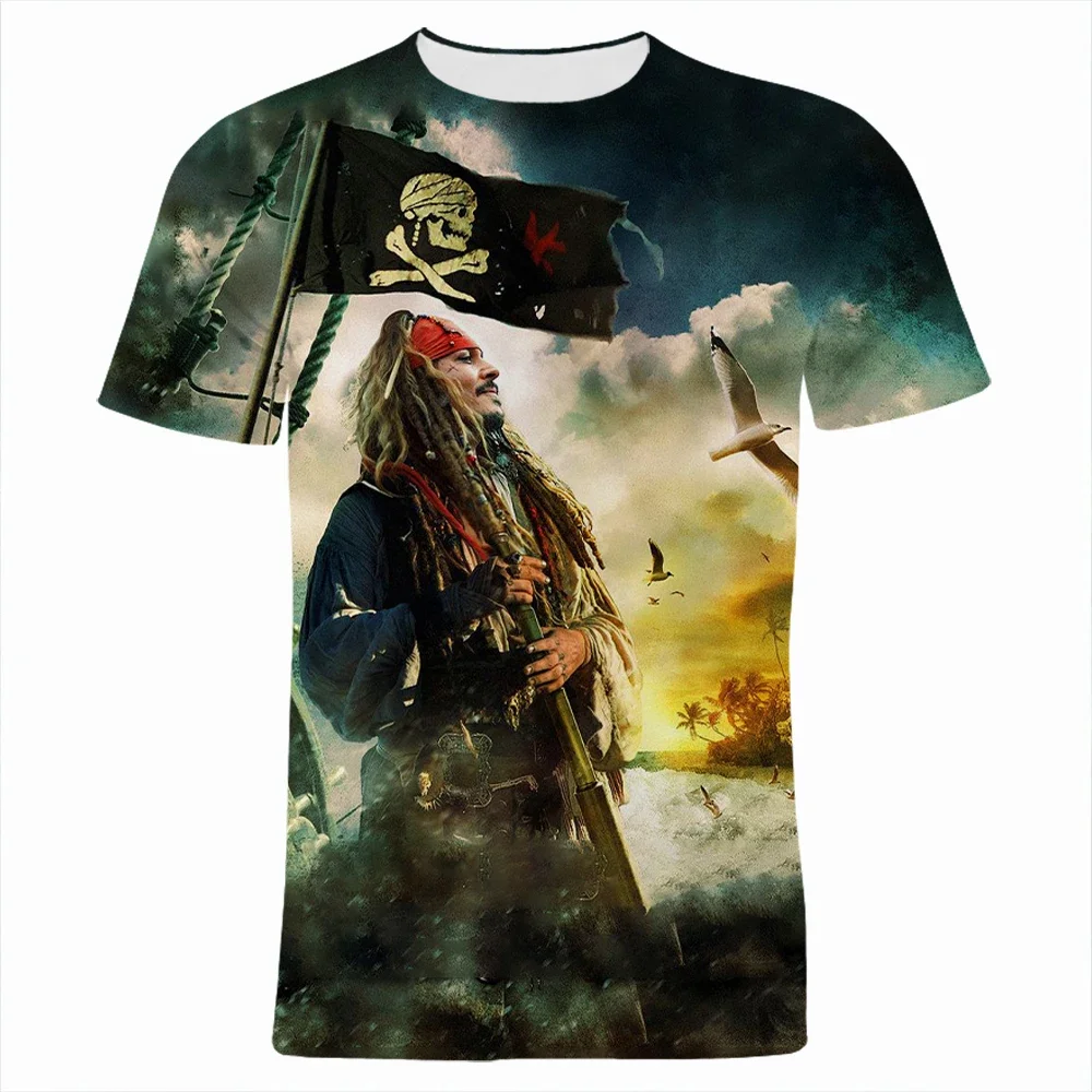 2024 Disney Film Piraten Van De Caribbean 3d Print Streetwear T-Shirts Mannen Vrouwen Casual Mode T-Shirt Kids Boy Tees Tops