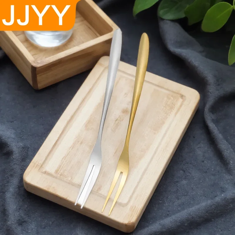 Stainless Steel Forks Tasting Appetizer Portable Cake Cocktail Salad Fruit Forks for Party Travel