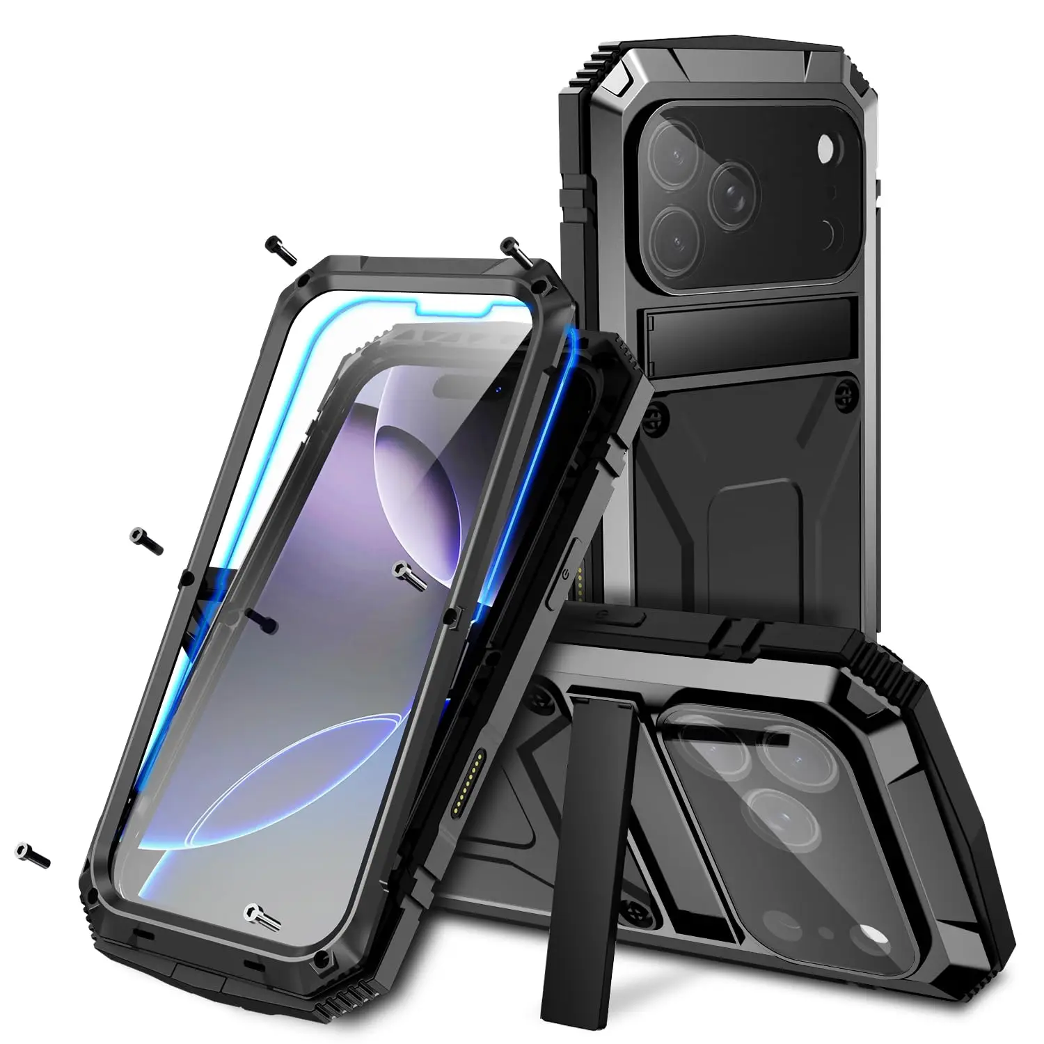 

For iPhone 17 Pro Max/17 Pro/17 Air/17 Aluminum Rugged Case Military Grade Shockproof Dustproof Full Body