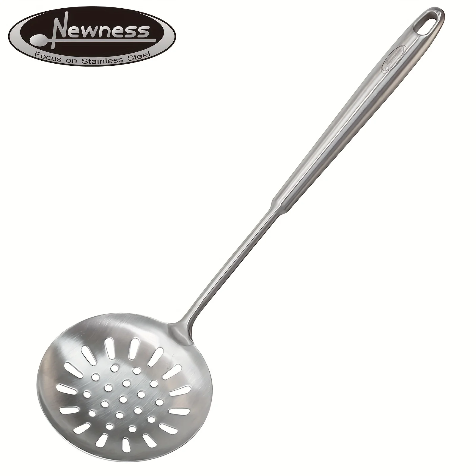 Newnss Skimmer Slotted Spoon, [Rustproof, Integral Forming, Durable]  304 Stainless Steel Slotted Spoon with Vacuum Ergonomic Ha