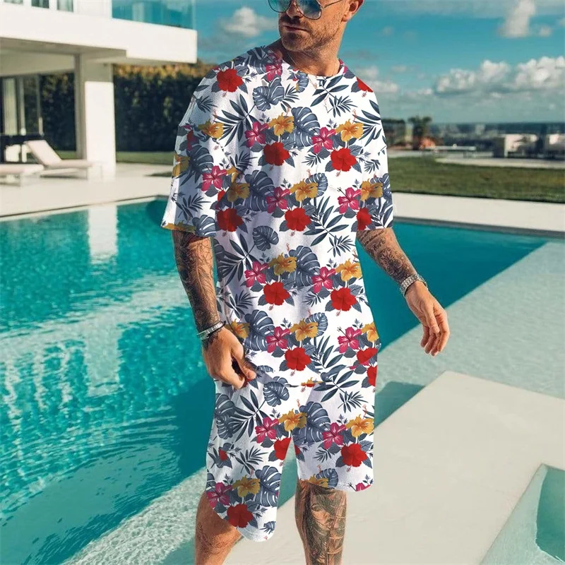 

2025-26 Лето, хит продаж, модный дизайн, роскошный костюм с 3D принтом, американская уличная дышащая быстросохнущая футболка, комплект с шортами