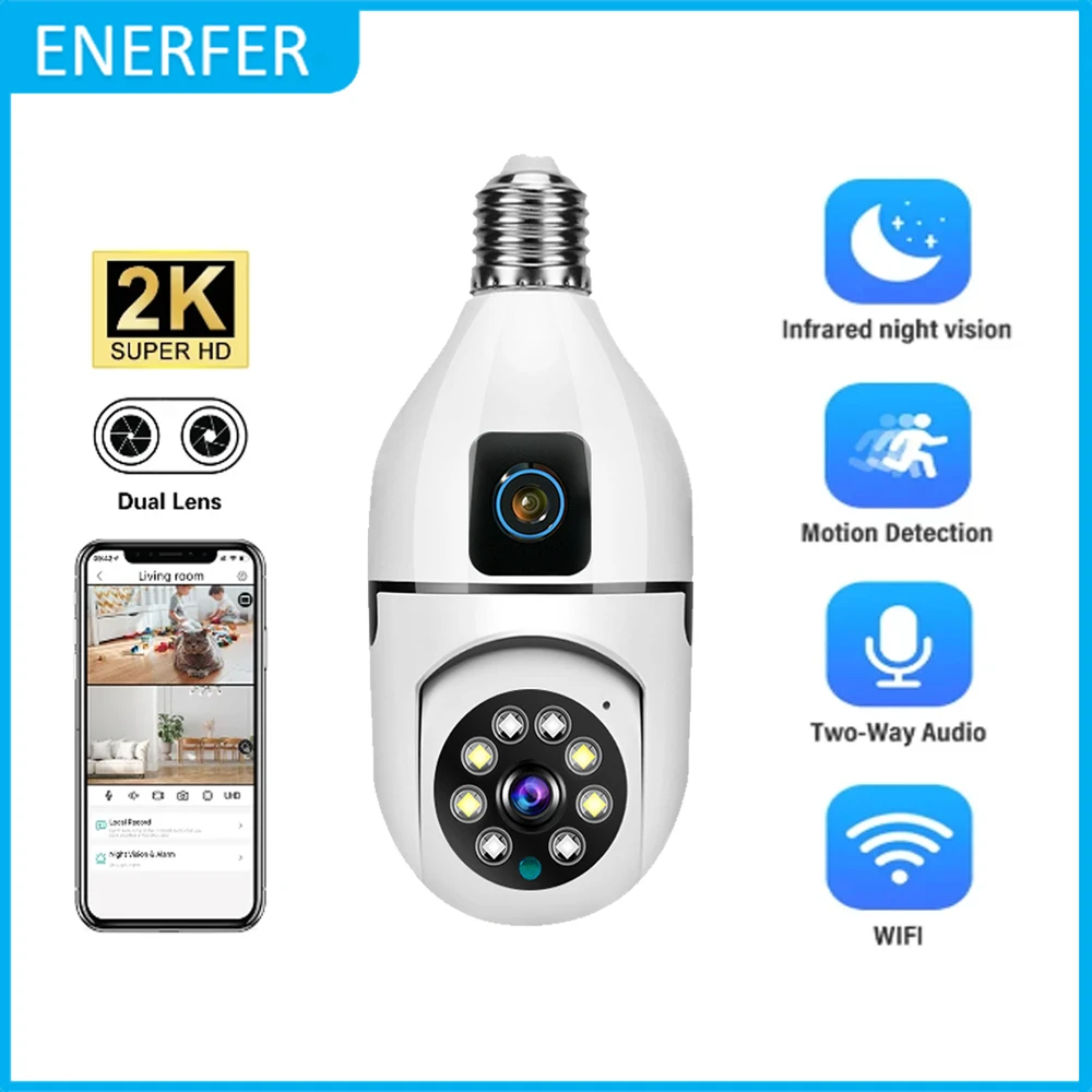 1080P Light Bulb WiFi IP Camera Dual Lens APP V380 PRO Smart Home Security Protection Baby Monitor CCTV Surveillance Camera