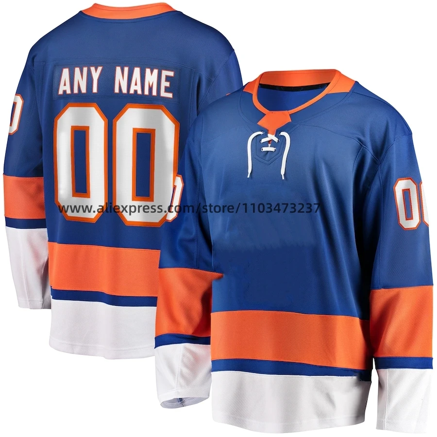 

Embroidery Hockey Jersey Name No. 13 Mathew Barzal 27 Anders Lee Ice Hockey Uniform