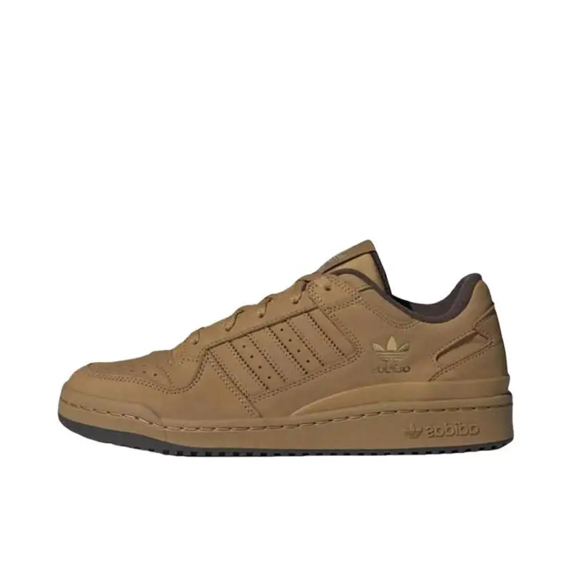 Adidas Originals FORUM LOW CL TPU Cowhide Leather Classic Sports Comfort Versatile Low Top Board Shoes for Men and Women Brown