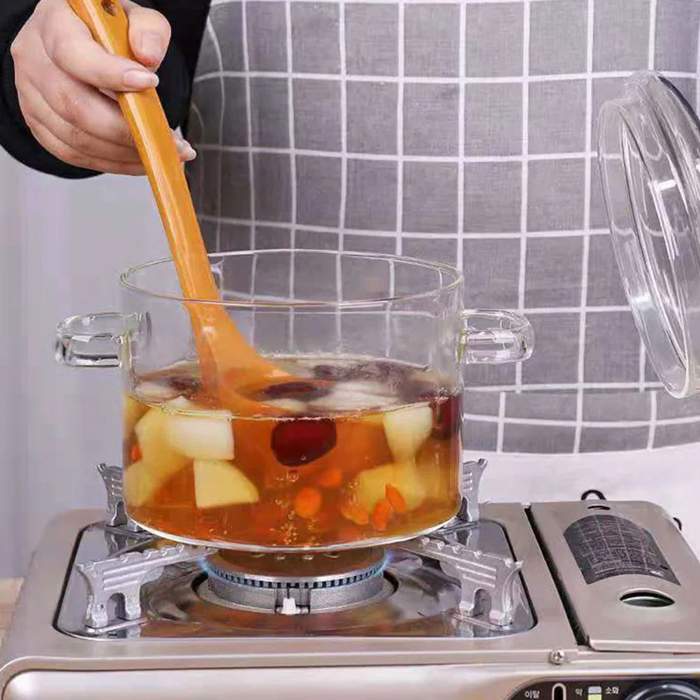 

2Pcs Glass Saucepan Heat Resistant Cooking Pot with Handle for Braised Chicken Soup Multiuse Kitchenware Glass Stew Pot