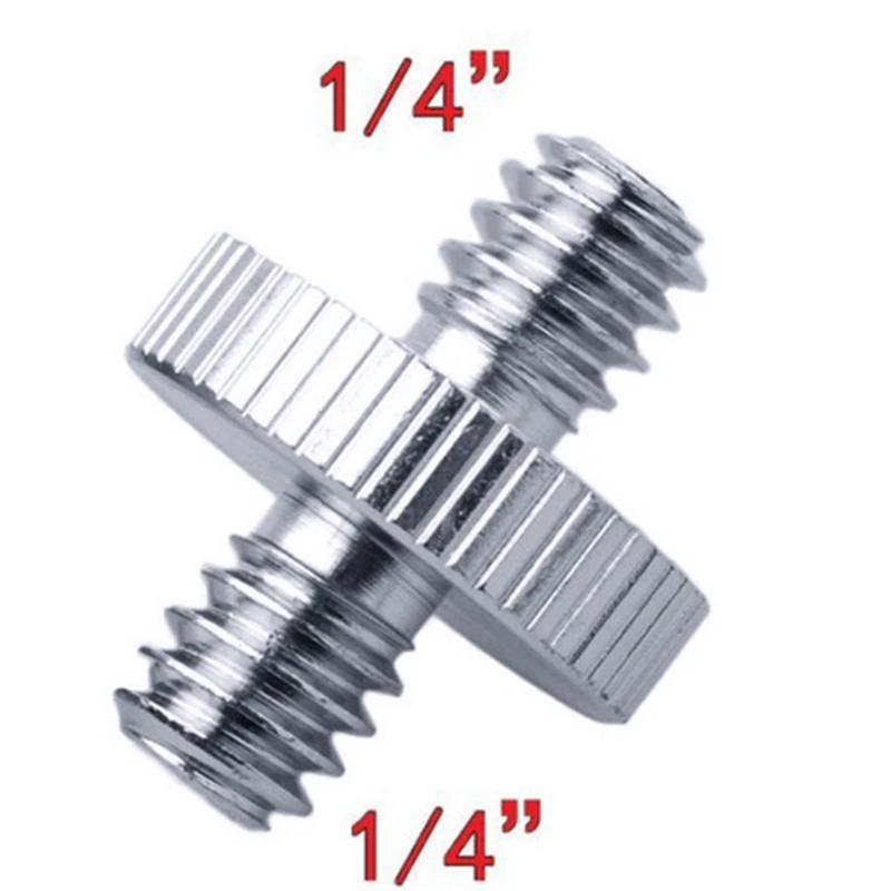 Dubbelkoppige 1/4" mannelijke schroefdraad converteeradapter voor camera-statief-balhoofd