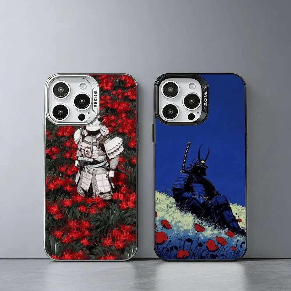 

C-Cool Japan Samurai Art Phone Case For iPhone 17,16,15,14,13,12,11 Plus,Pro Max,XS,Colored silver phone case