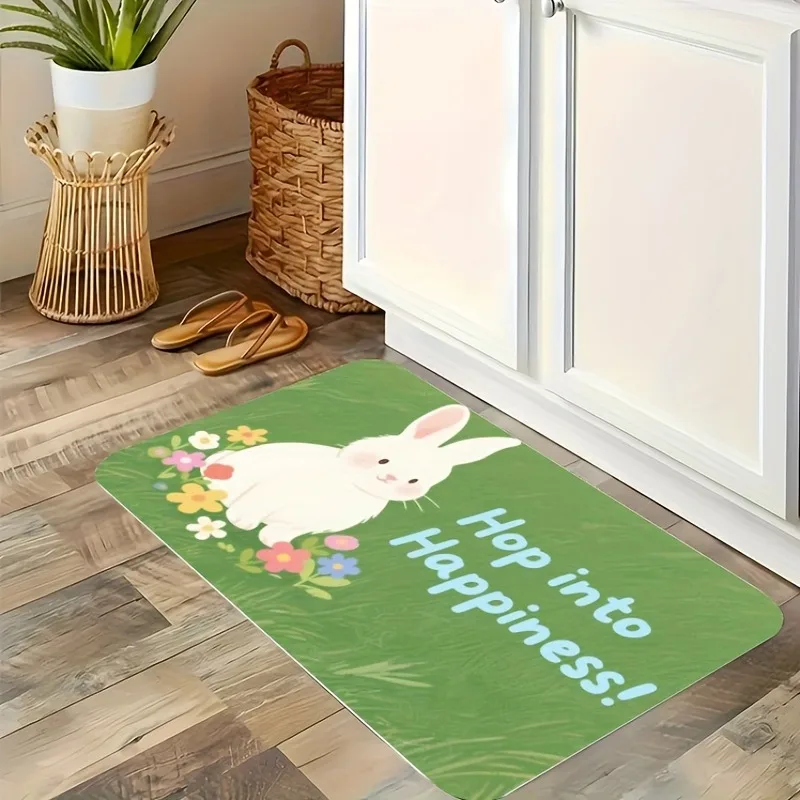 

1PC Bunny Bloom Jubilee Kitchen Rug Non-Slip Door Mat Pop design Bathroom Rug Bath Mat Carpet for Home Sink Laundry Decoreeree