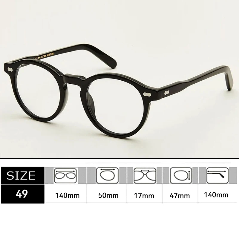 46 49 MILTZEN Lemtosh Eyeglass Frame for Women Johnny Depp Eyeglass Frame for Men Luxury Brand Retro Acetate Computer Goggles