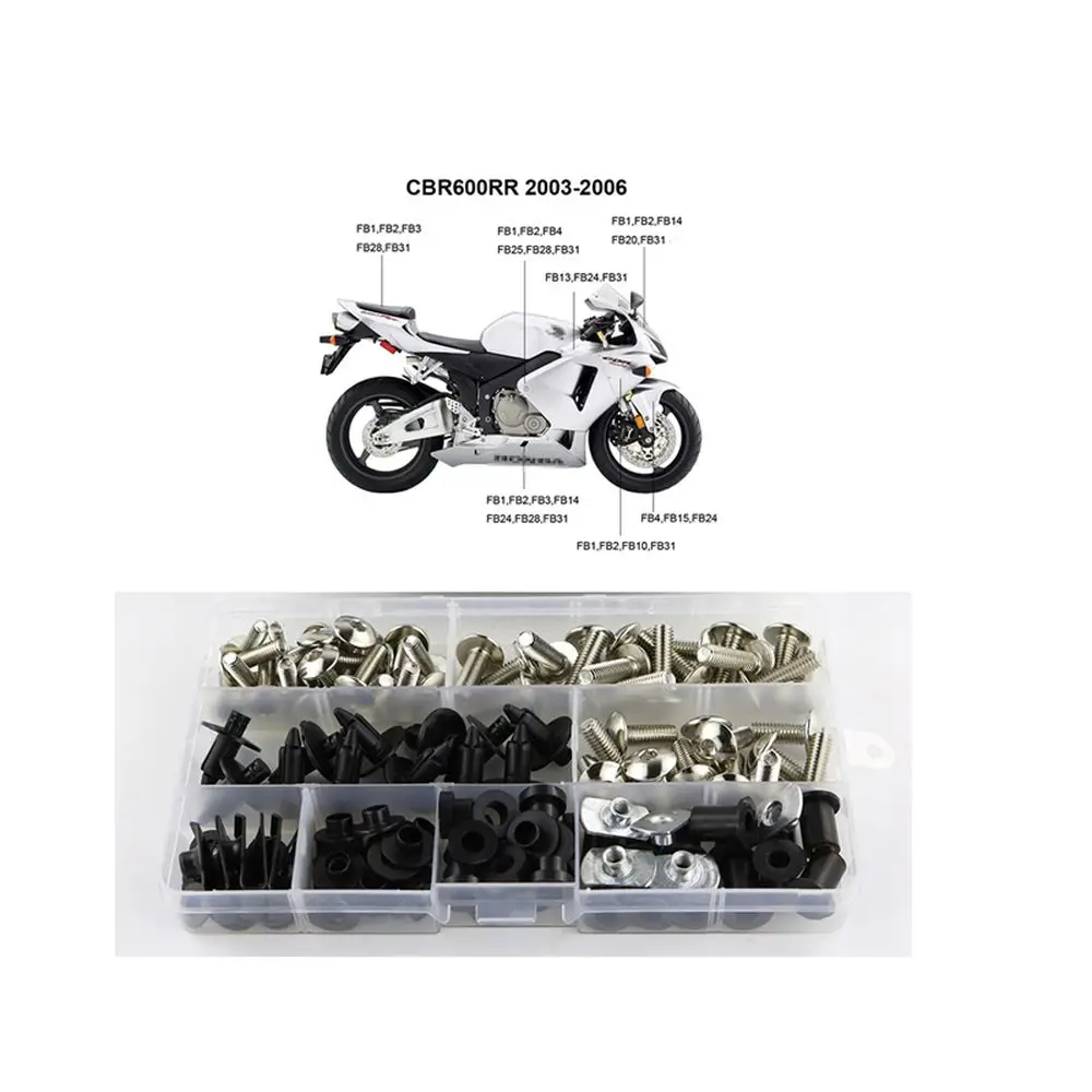 

Motorcycle Complete Full Fairing Bolts Kits Screws Washer Fastener Nuts Fit For Honda CBR 600RR CBR600RR 2003-2006