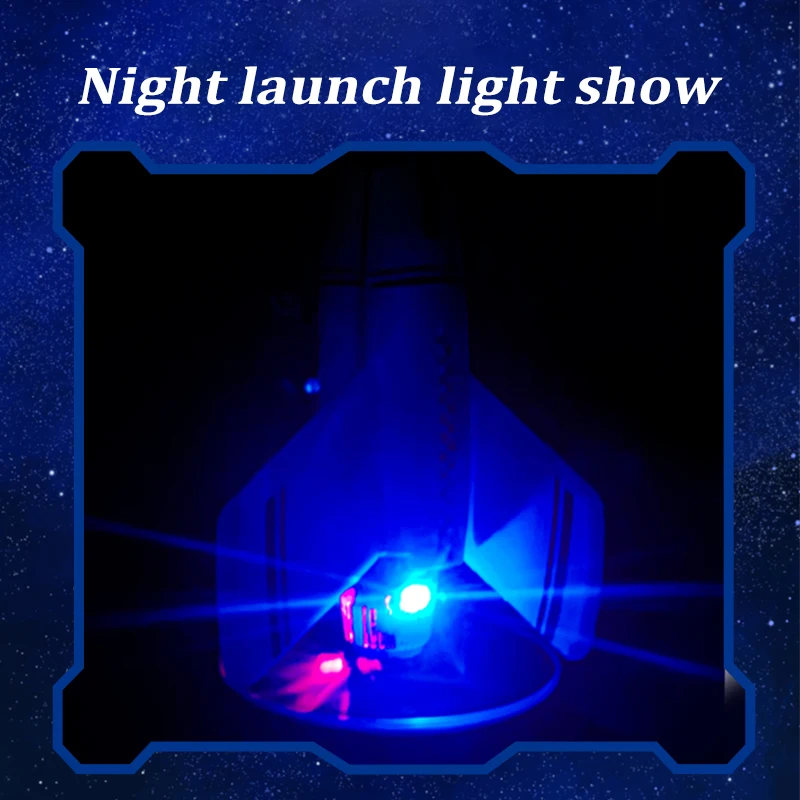 Kids Outdoor Sport Launch Rocket Speelgoed Met Led Oplaadbare Vliegende Draaien Rocket Kinderen Interactieve Glow Speelgoed Cadeaus Voor Jongen