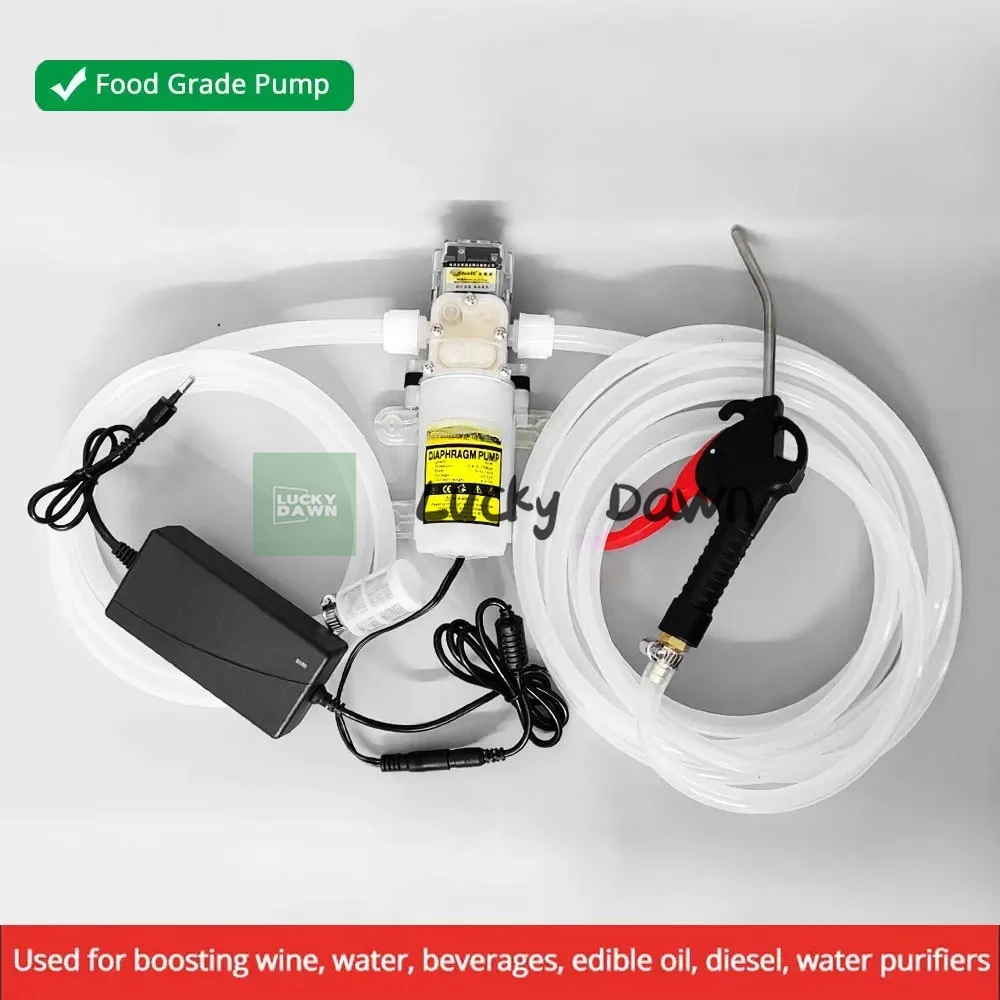 

12V Electric Liquid Transfer Pump Set Brew Syphon Pump Intelligent Start-Stop for Wine Beverage Edible Oil Water Purifier Boost