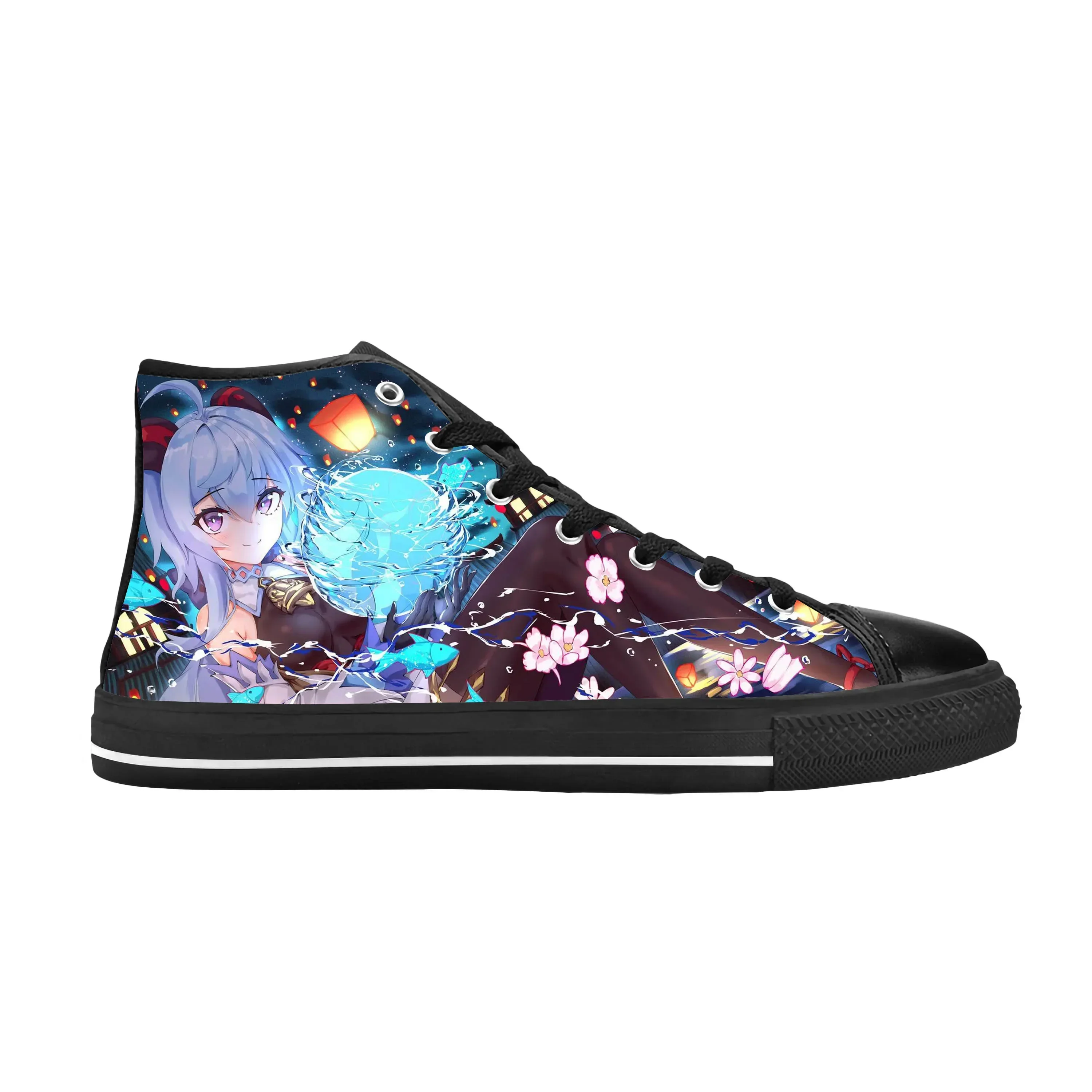 Hot Anime Manga Cartoon Game Genshin Impact Ganyu Casual Cloth Shoes High Top Comfortable Breathable 3D Print Men Women Sneakers
