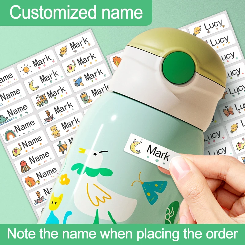 ‌Kids Custom Name Stickers for School Supplies - Waterproof Labels, Sports Bottles & Lunch Box Tags, DIY Crafts Gift
