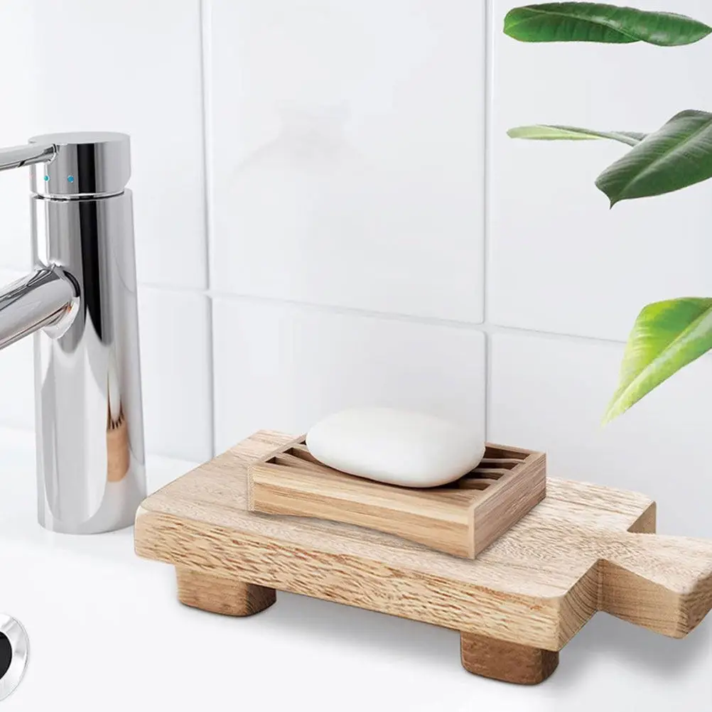 Soporte de Madera para Jabón, Creativo, para Baño, Cocina, Sala de Estar, Base para Macetas, Estilo Rústico