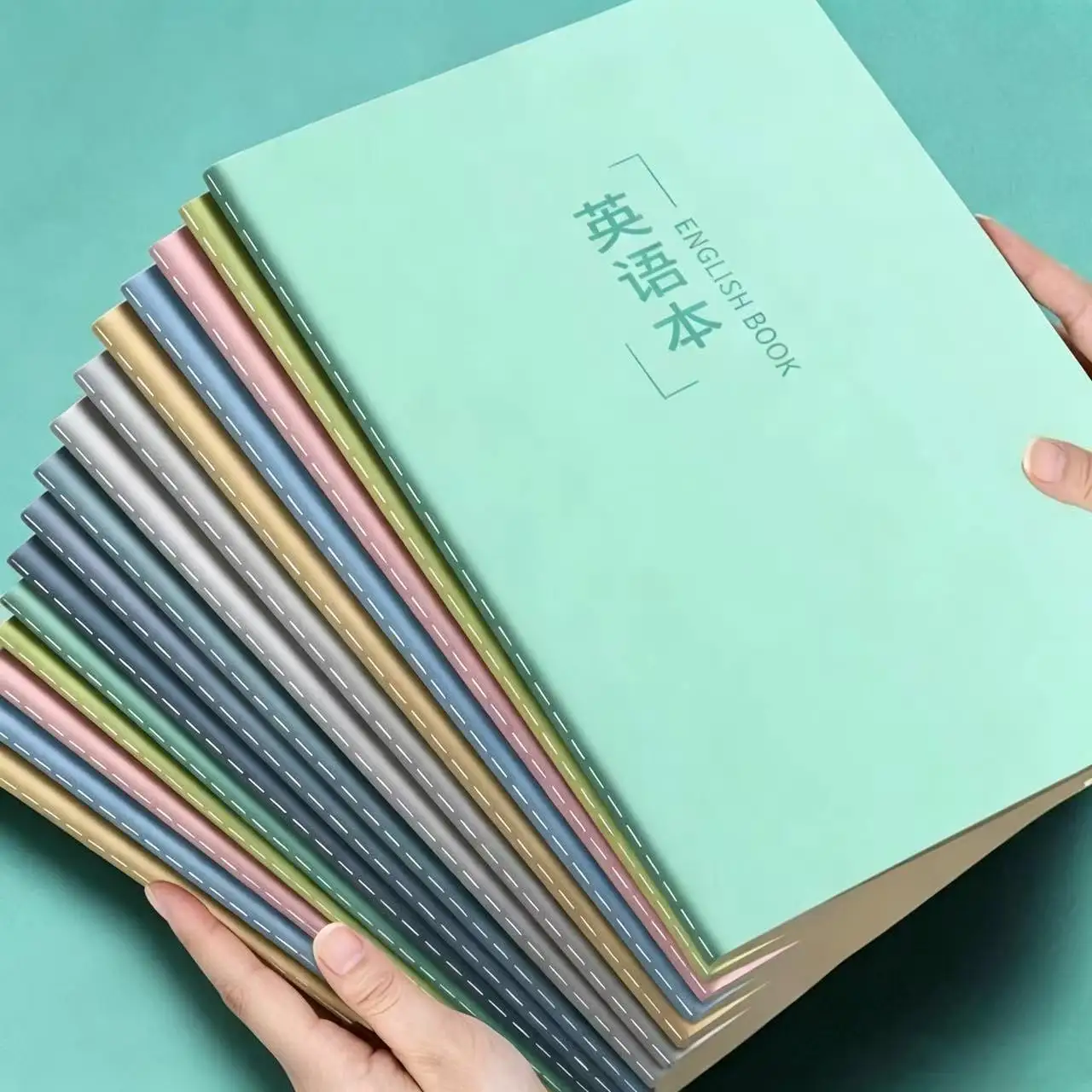 B5 English Notebook Thickened Students Simple Exercise Book Four Lines Three Grids Durable English Writing Journal for Primary &
