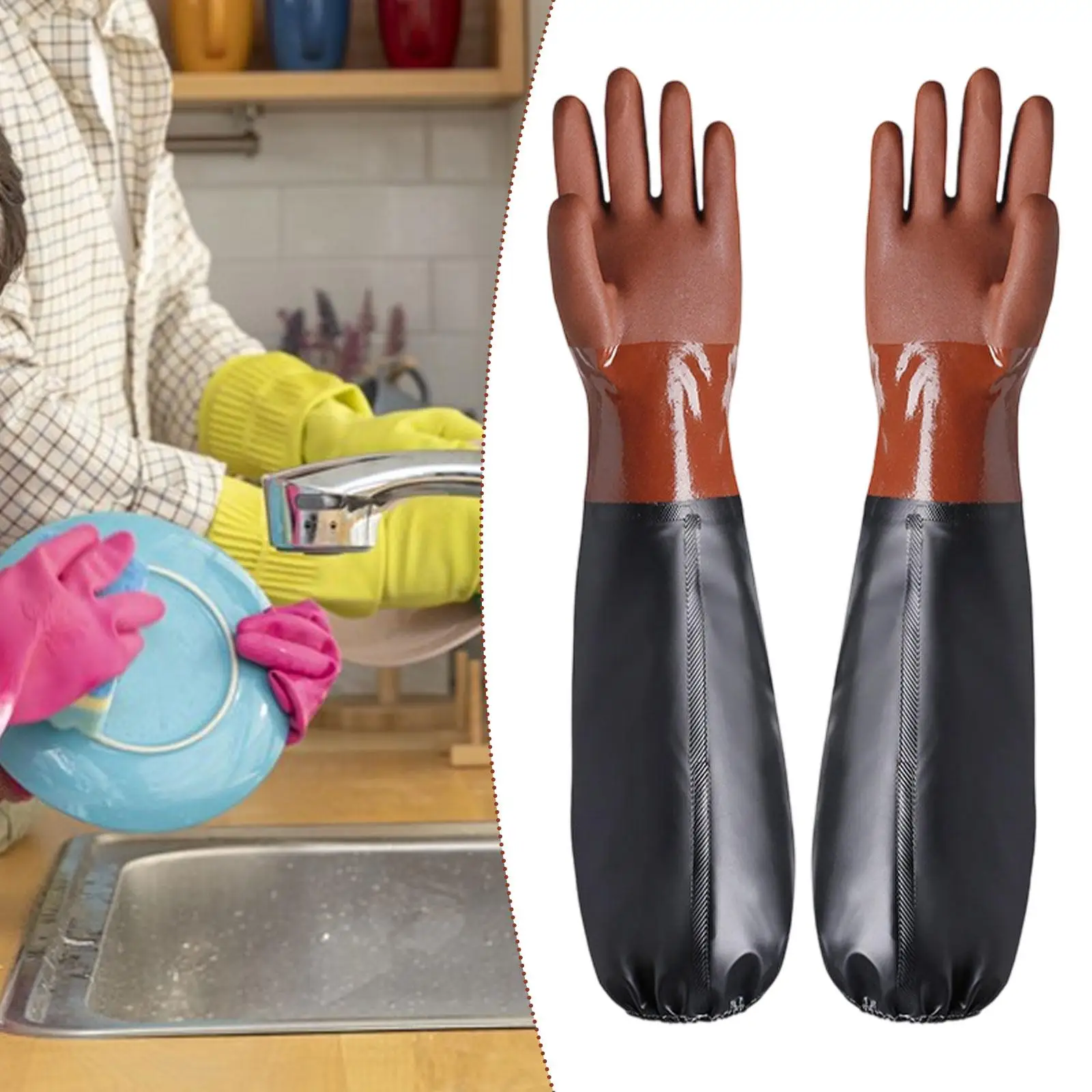 

Waterproof Gloves Non Slip PU Protection for Dishwashing Industry Fishery