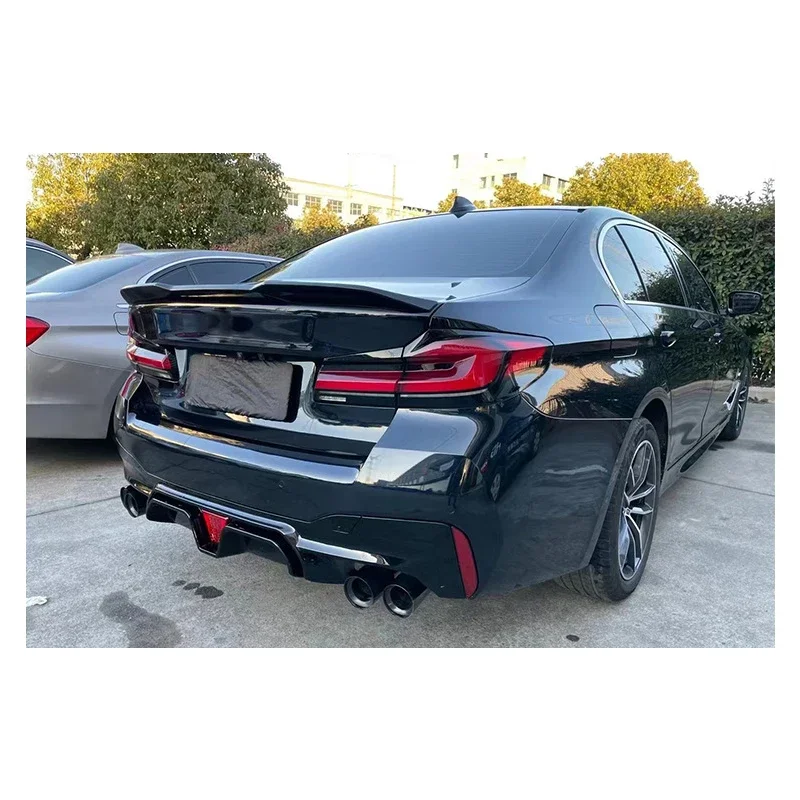 Dry Carbon Fiber Rear Lip Diffuser Spoiler For  5 Series G30 M5 Competition 2020- M Power Style Bumper Lip Guard