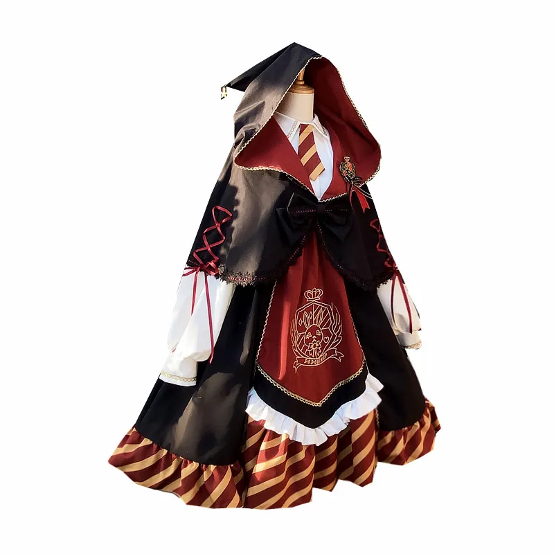 

England School Magic Cloak Set Sweet Lolita Top Kawaii Girl Cute Victorian Coat Gothic Lolita Cosplay Witch JK Uniform