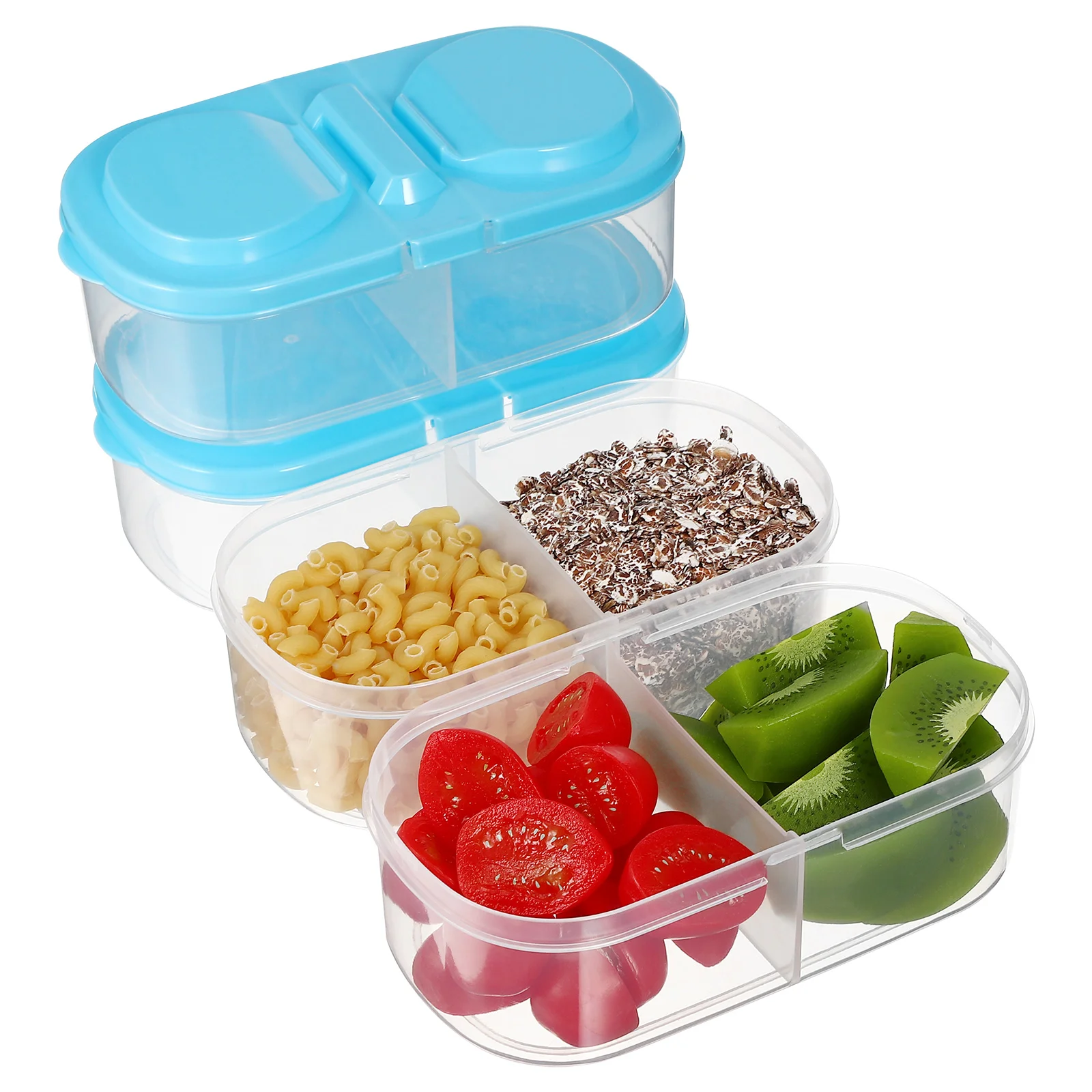 900 Ml with Cover Cereals Food Containers Lids Storage Small Snack 2-Compartment