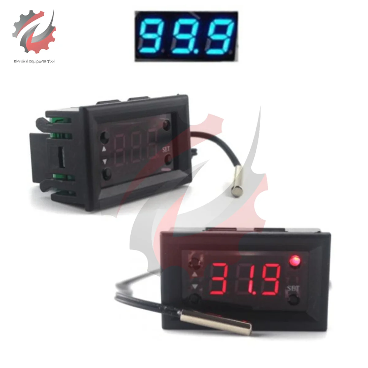 W1218 DC 12V Temperature Controller Red Blue LED Digital Display Thermostat Regulator Governor Control Speed with NTC Sensor