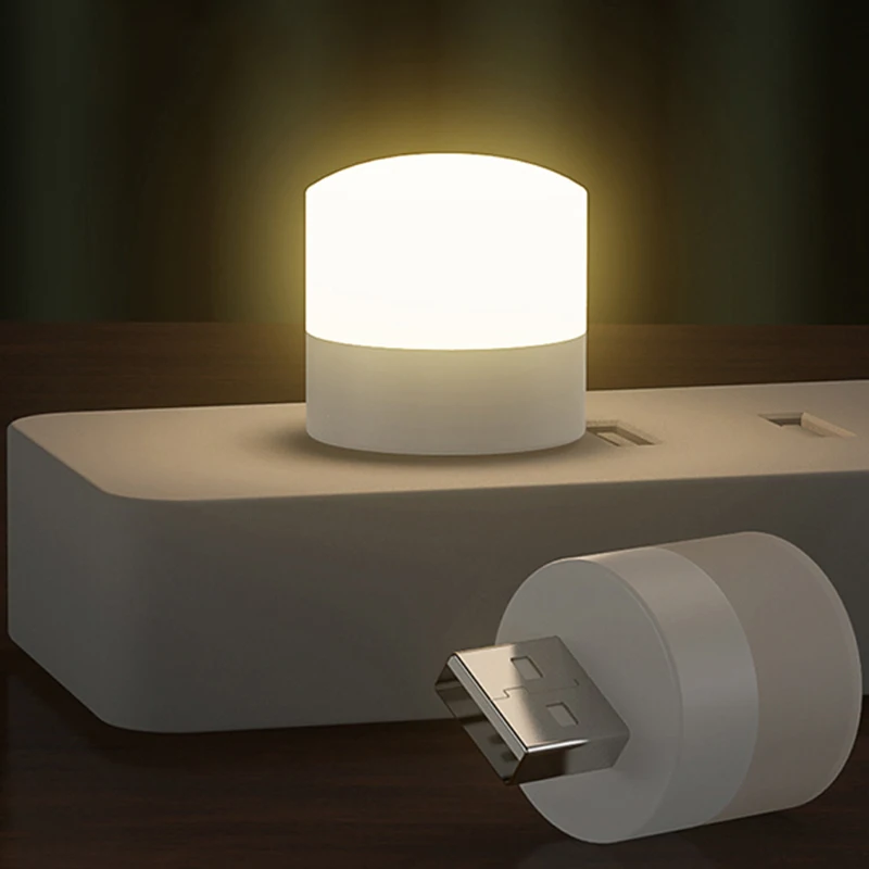 USB Book Lights USB Night Light Mini LED Night Light USB Plug Lamp Power Bank Charging Small Round Reading Eye Protection Lamp