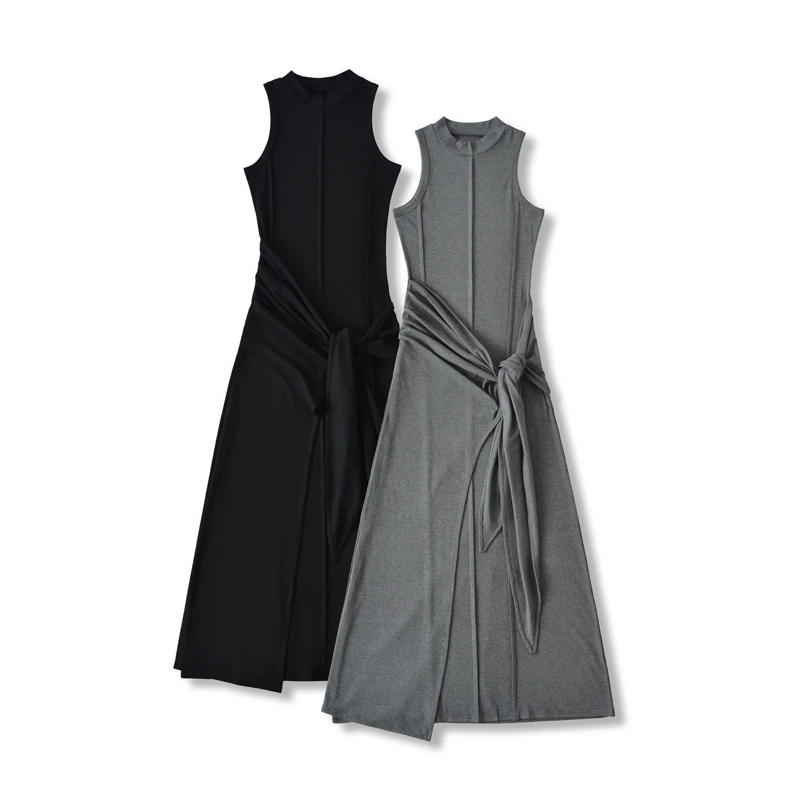 

Summer Women's Svel Vest Dr High Waist Belted Fi Tail Skirt Body ape ow Long Dr Sexy Fake Two-Piece A-Line ...