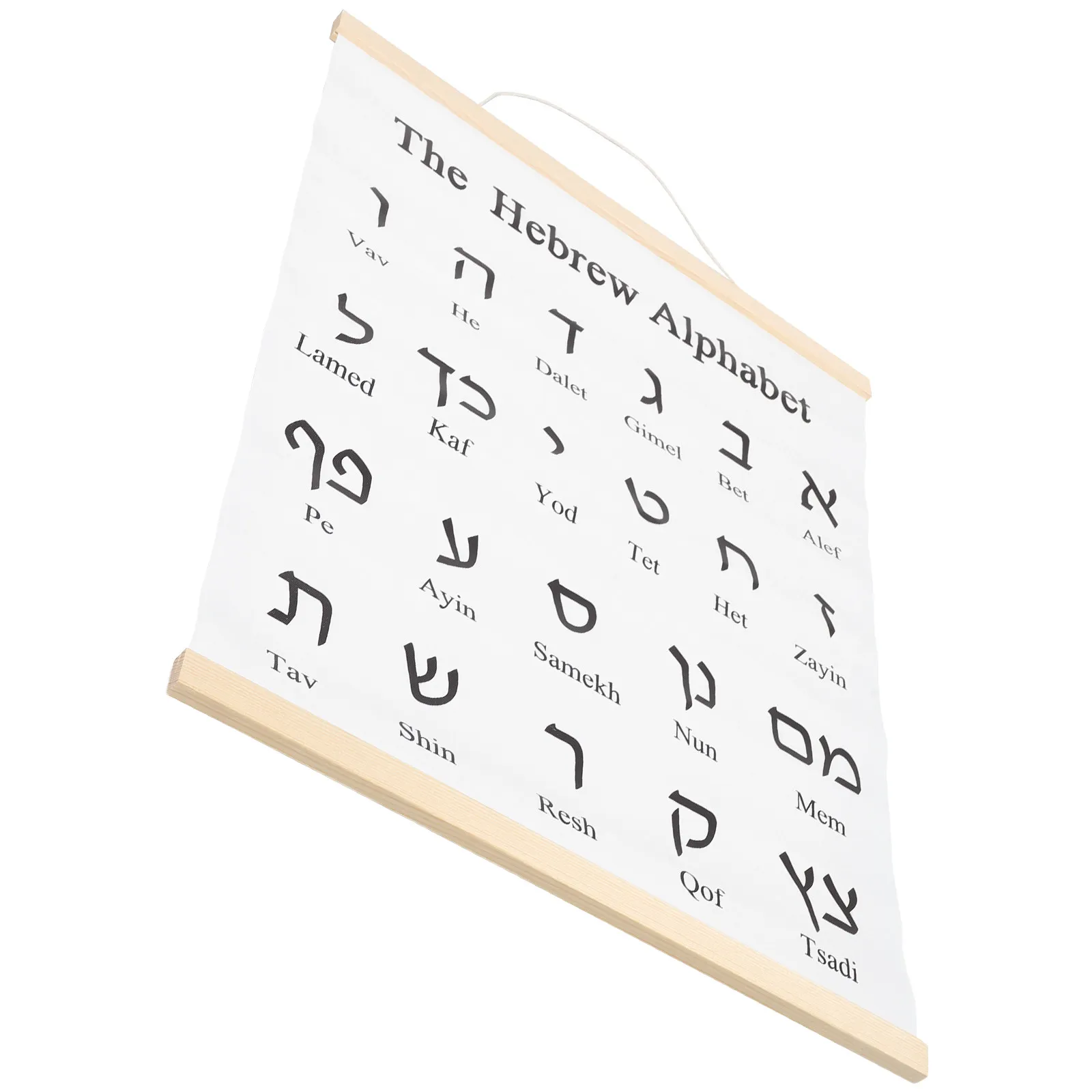 Hebrew Alphabet Poster 20x16 Biblical Hebrew Letter Chart for Classroom Study and Language Learning Educational Wall Hanging