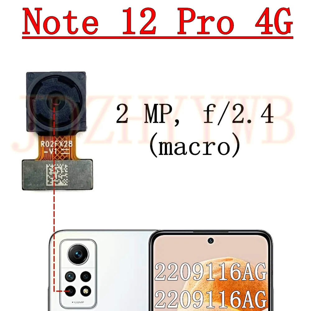 Rear Front Camera For Xiaomi Redmi Note 12 Pro 4G Frontal Selfie Facing Main Wide Back Camera Module Flex Cable Replacement