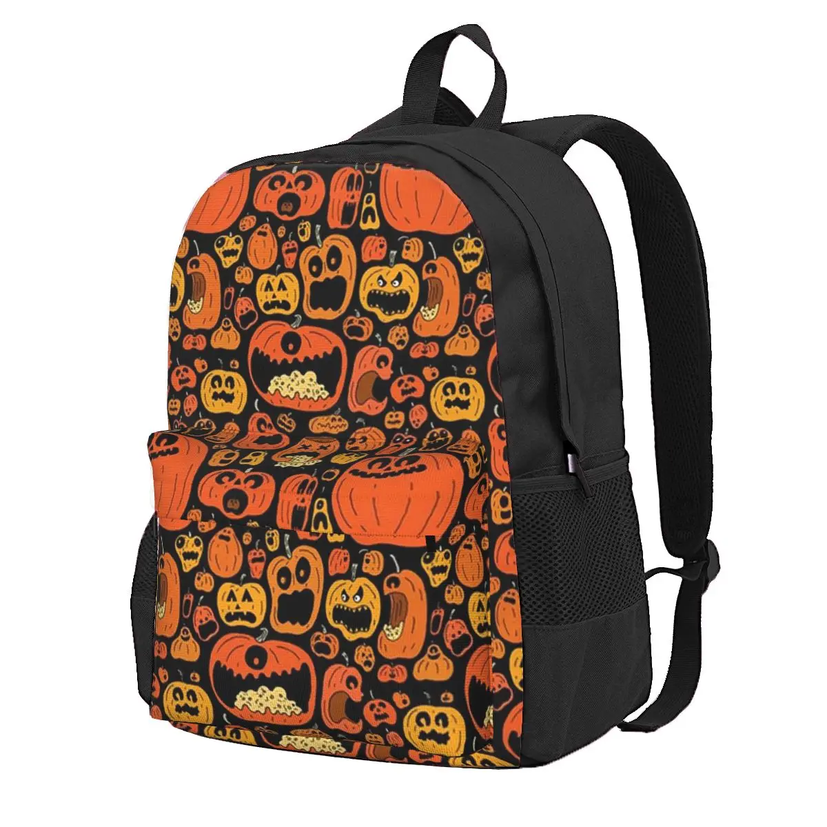Ghost Pumpkin Halloween Student Backpack School Bag Hiking Travel Daypack for Men Women Fashion Bookbag Shoulder Bags