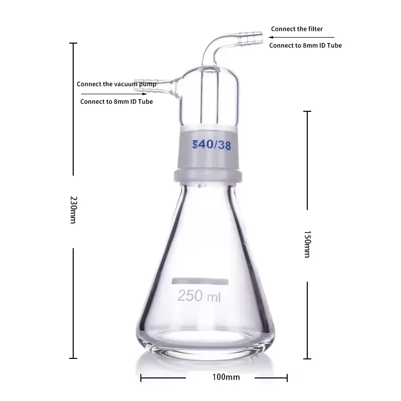 i 250ml Liquid Accumulation Bottle Thick-walled Buffer Bottle Anti-backflow Bottle for Vacuum Pump GL0-C-01