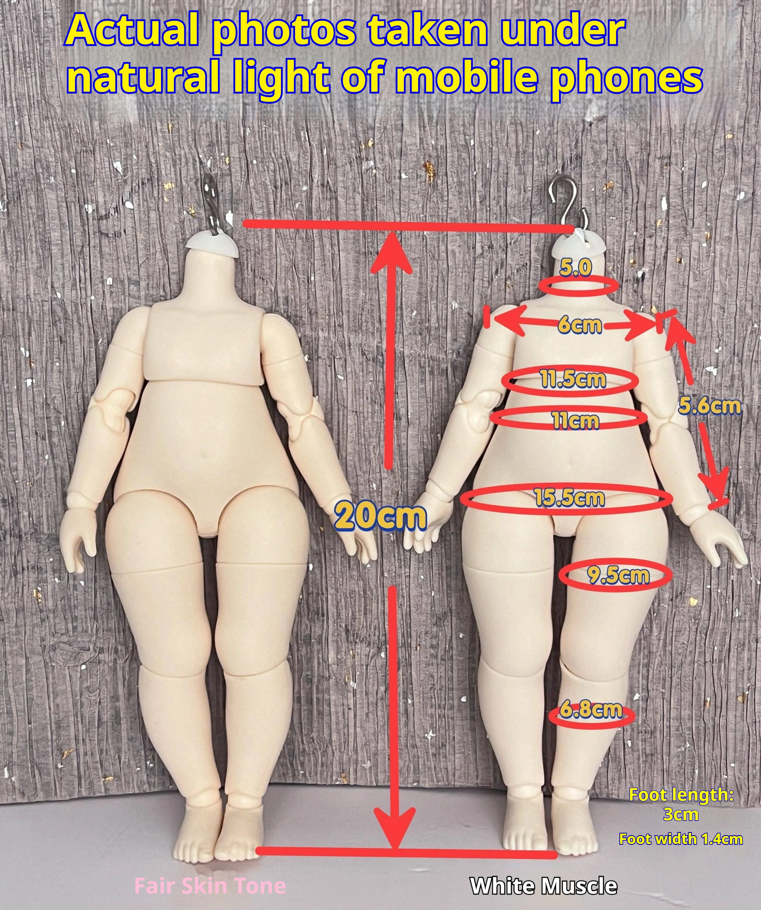 Lf S Hook Version Chubby Bjd Body For Big Head Triple Insert 1 3 1 4 1 6 Neck 5 0 Cm Ball Jointed Diy Doll Customization