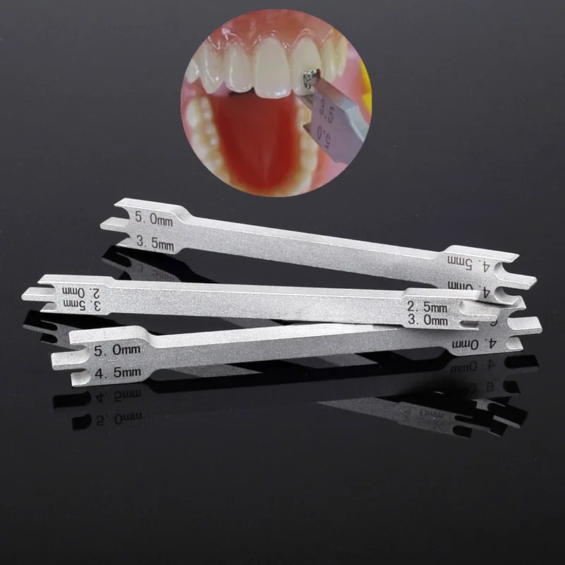 10Pcs Dental Orthodontic Bracket Positioner Gauge Stainless Steel Brackets Gauge Locator Positioner Orthodontic Tool