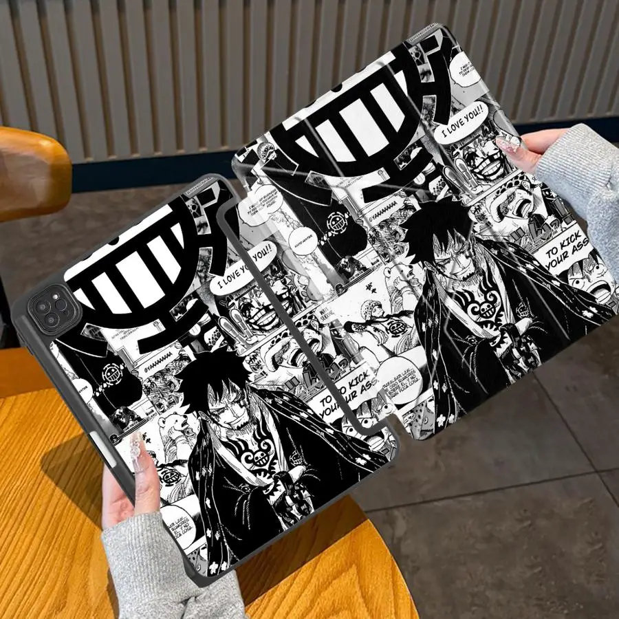 Ones P-Pieces Luffy Zoro Tablet Case For iPad Mini 6 7 Air 4 5 M3 M2 1 2 M4 11inch Pro 11th 10th 9th 8th 7th 12.9inch Pro 2025