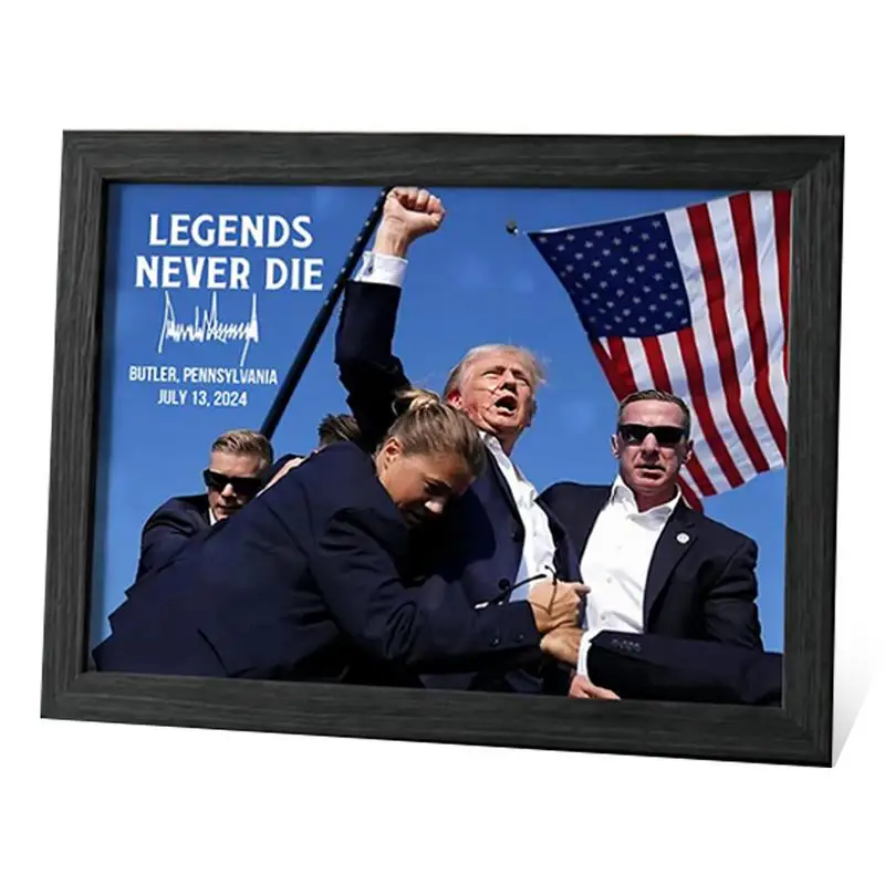 Presidential Photo Frame Poster Leader Art Poster Modern Frame 9.84x7.87 Inches Presidential Election Voting Poster Wooden Frame