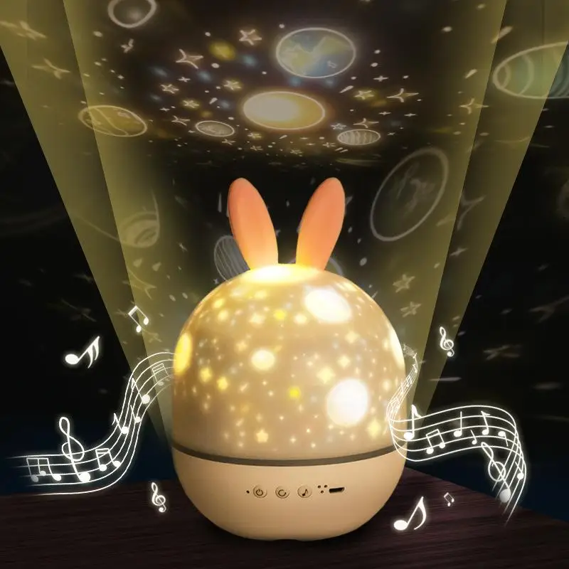 Mini Starry Sky Projector Lamp, USB Bluetooth Speaker, Luz Noturna, Música Rotativa, Decoração do Quarto, Presente das crianças, Crianças