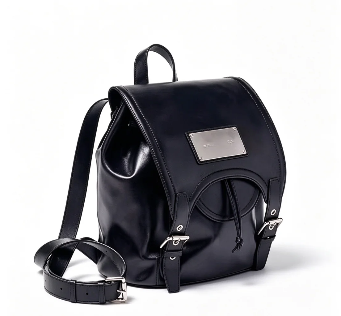 Korean Niche Matin Kim Preppy Backpack 2026 New Commuter Magnetic Hidden Buckle Flap Drawstring Bag