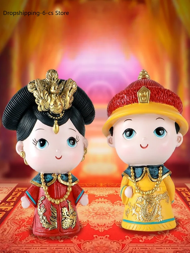 Forbidden City merchandise tide play small gift emperor queen ornament cartoon cute car display home desktop decoration