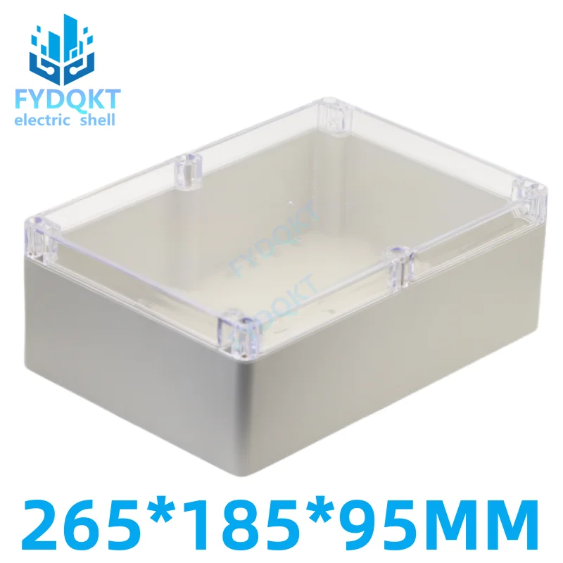 1pcs 265x185x95mm DIY Plastic Waterproof Housing Electronic Junction Case Power Supply Box Sealed Instrument Case Connector