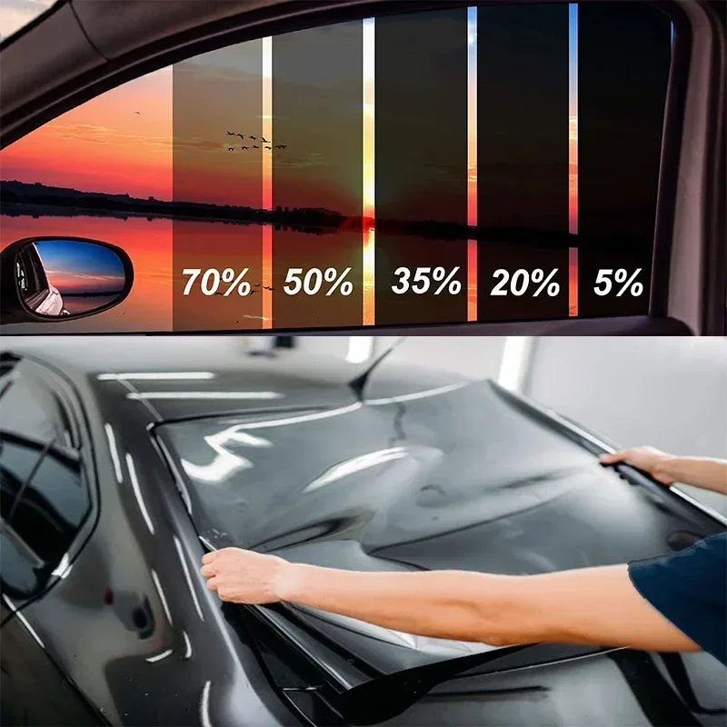 Feuilles noires pour vitres de voiture, 3M x 50CM, Film teinté pour vitres de maison, protection solaire UV, Films autocollants, boîte en coton perlé