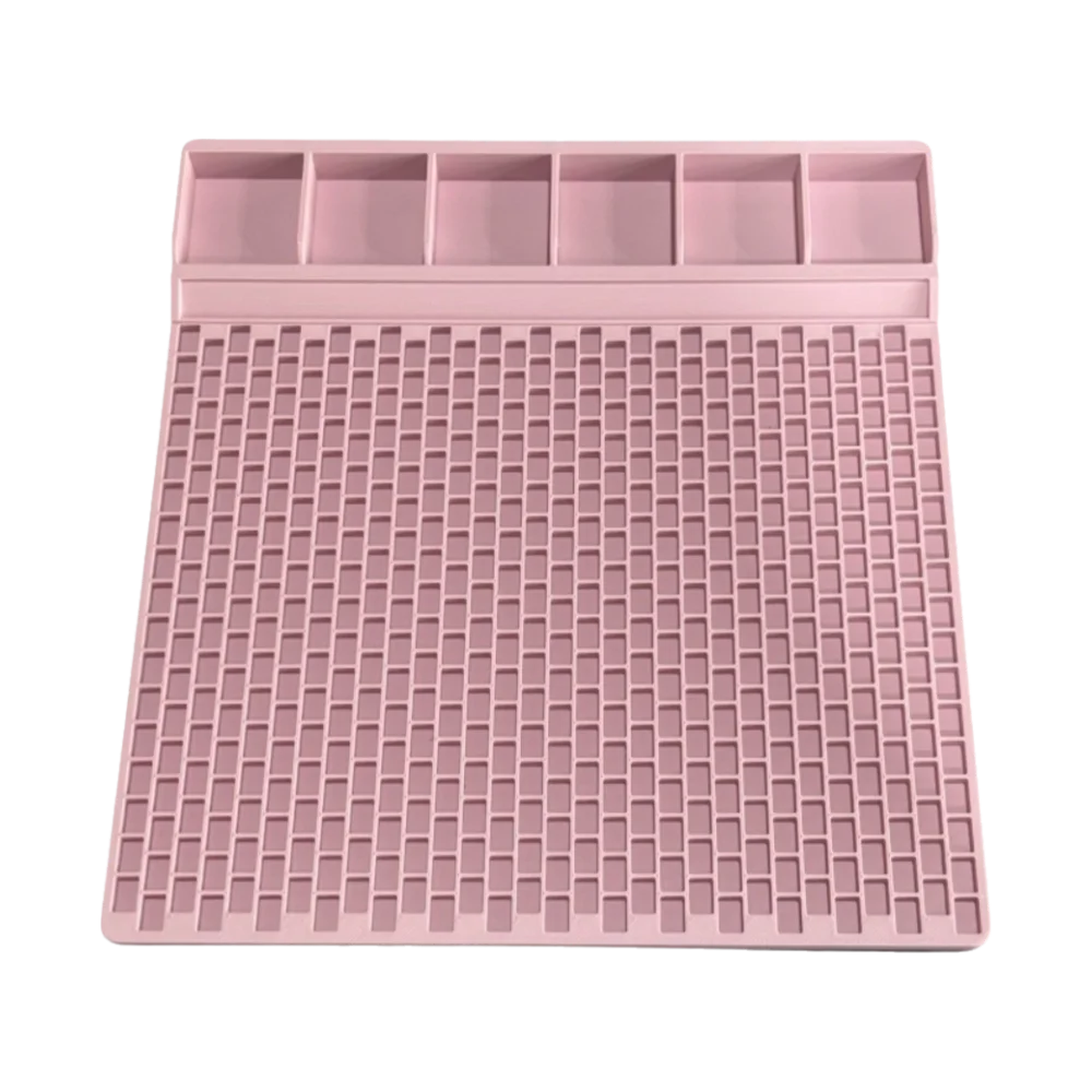 DIY Pony Beads Fast Stringing Tray Large Capacity Pink Bead Bracelet Board Portable Versatile Colorful Bead Organizer Mat