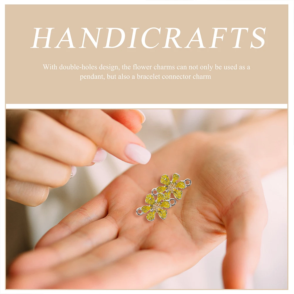 

30Pcs Alloy Flower Charms Double-Hole Necklace Bracelet Pendants DIY Jewelry Making Craft Decorative Charms Necklace Pendants