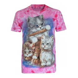 Lovely Cat Fashion 3D Print T-shirt Men's Clothing Short Sleeve Soft T Shirts Harajuku Street Cute Pet Pattern Fashion Tee Top
