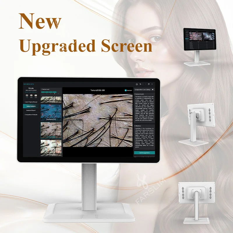 Intelligent Ai Hair Detector Scalp Hair 15.6 Inch Color Touch Screen Medical Hair Mirror Analyzer Device